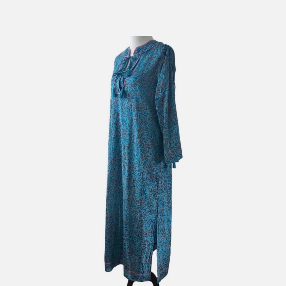 Cleobella Turquoise and Magenta Hand-Printed Dress with Belt - Picture 2 of 6